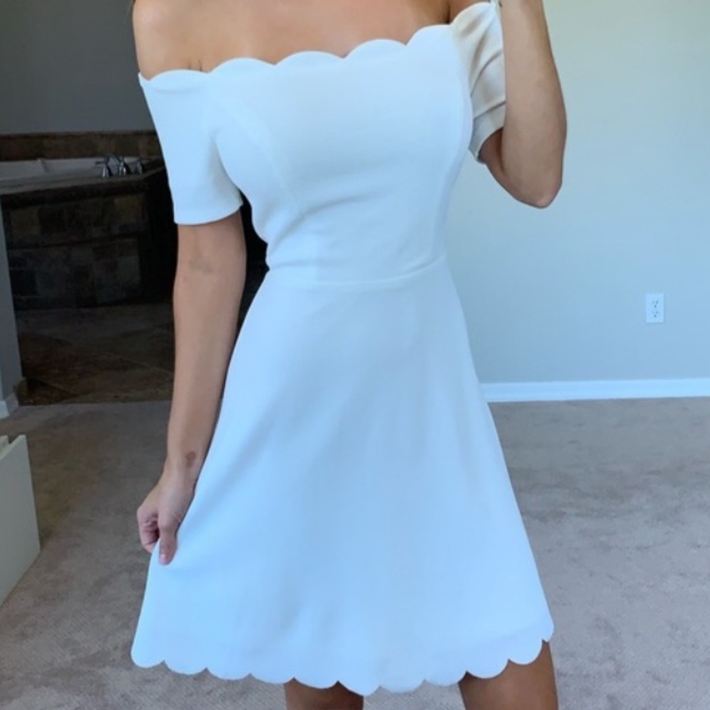 White Scallop Francesca’s Dress